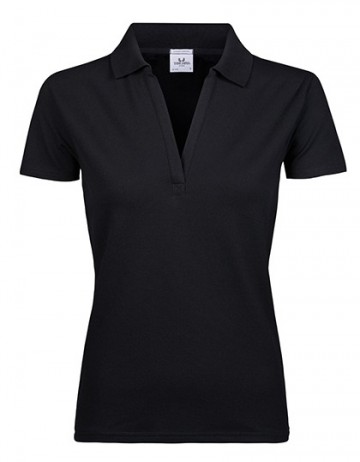 TJ1409 Tee Jays Luxury Stretch V-neck polo dames zwart