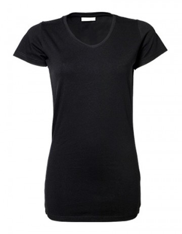 TJ455 Tee Jays Fashion Stretch Tee extra lang dames zwart