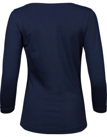 TJ460 Tee Jays Stretch 3/4 mouw dames marineblauw rug