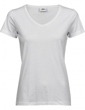 TJ5005 Tee Jays Luxury V-neck Tee dames wit