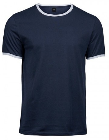 TJ5070 Tee Jays Ringer Tee heren marineblauw / wit