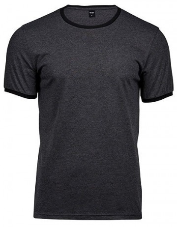 TJ5070 Tee Jays Ringer Tee heren zwart melange / zwart