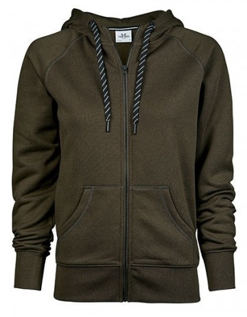 TJ5436N Tee Jays Fashion Full Zip hooded sweatshirt voor dames donker olijfgroen