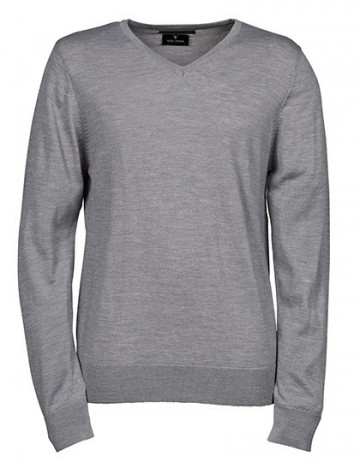 TJ6001 Tee Jays Sweater met V-hals merino lichtgrijs