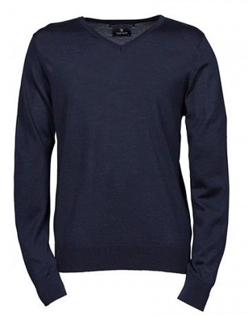 TJ6001 Tee Jays Sweater met V-hals merino marineblauw