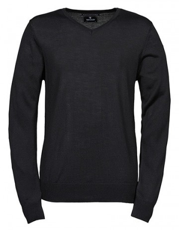 TJ6001 Tee Jays Sweater met V-hals merino zwart