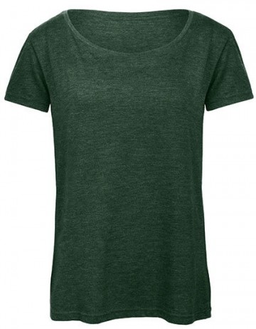 B&C Triblend T-shirt heather bosgroen