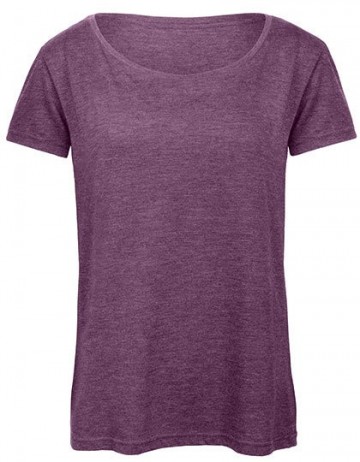 B&C Triblend T-shirt heather paars