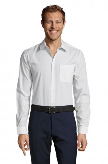 02922 Sol's Baltimore heren Poplin Shirt wit