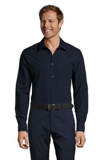 02922 Sol's Baltimore heren Poplin Shirt donkerblauw