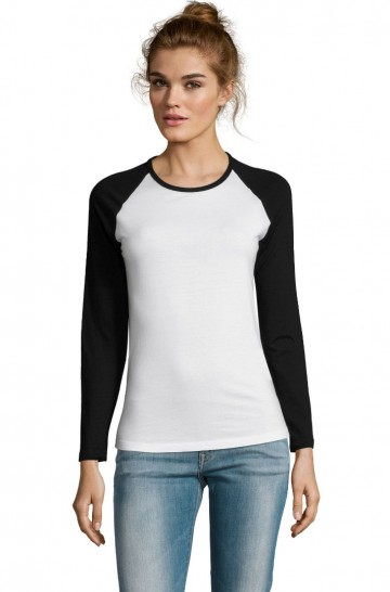 02943 Sol's Milky dames T-shirt L/M wit/zwart