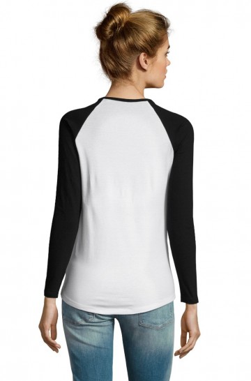 02943 Sol's Milky dames T-shirt L/M wit/zwart rug