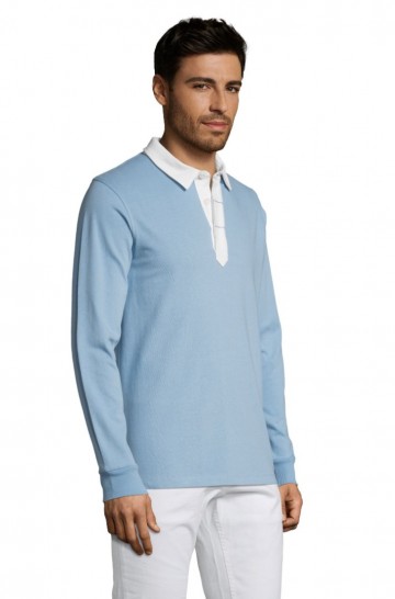 Sol's Preston 02951 poloshirt 221 hemelsblauw / wit zij