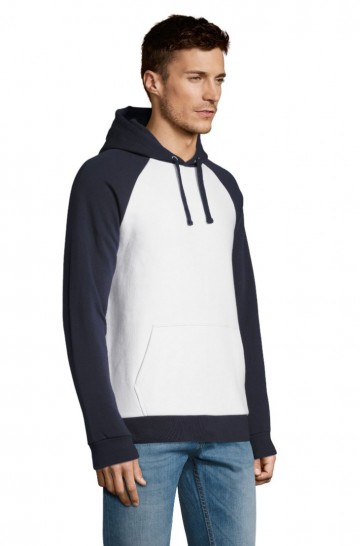 02998 Sol's Seattle unisex sweater wit / marineblauw zij