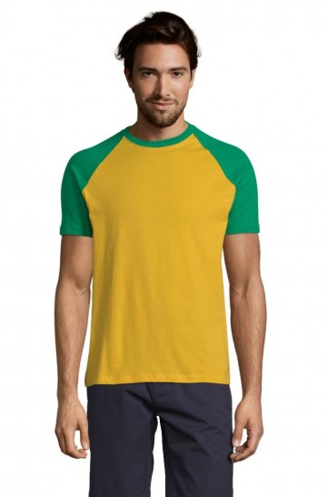 11190  Sol's Funky heren T-shirt goudgeel / kelly groen