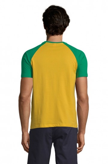 11190  Sol's Funky heren T-shirt goudgeel / kelly groen rug