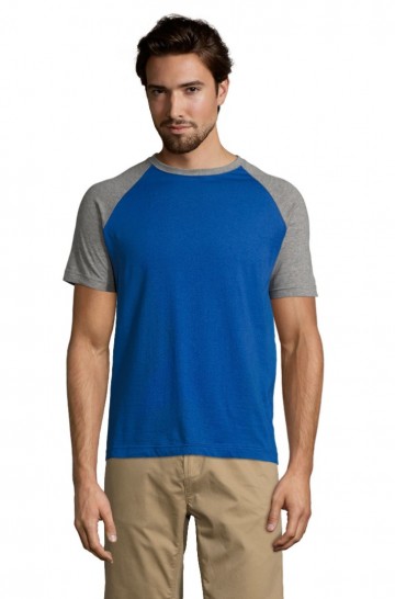 11190  Sol's Funky heren T-shirt koningsblauw / grijs melange