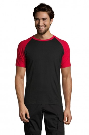 11190  Sol's Funky heren T-shirt zwart / rood