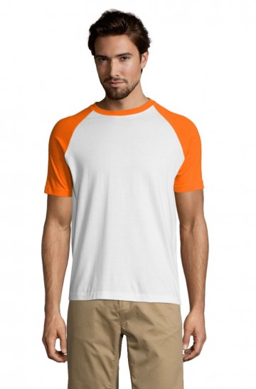 11190  Sol's Funky heren T-shirt wit / oranje