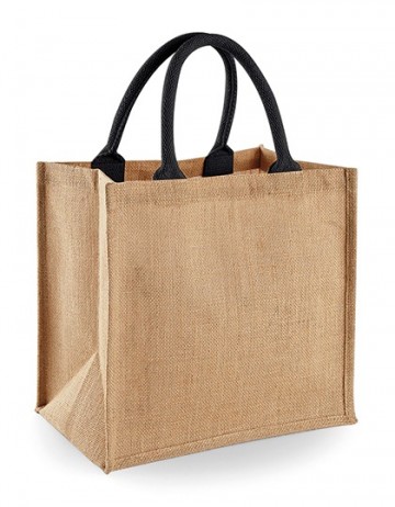 WFM Jute Midi Tote W413 naturel / zwart