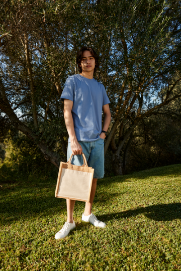 WFM Cotton Pocket Jute Midi Tote W426