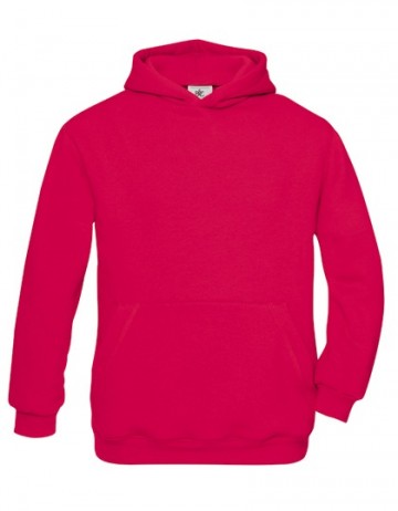 B&C Hooded sweater Kids sorbet rood