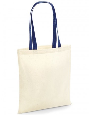 WFM Bag for Life - Contrast Handles W101C naturel / marineblauw
