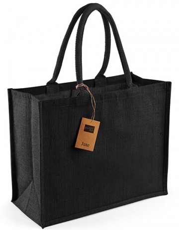 WFM Classic Jute Shopper W407 zwart / zwart