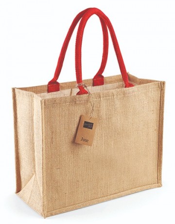 WFM Classic Jute Shopper W407 naturel / fel rood
