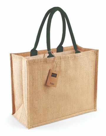 WFM Classic Jute Shopper W407 naturel / bosgroen