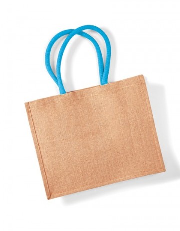 WFM Classic Jute Shopper W407 naturel / surfblauw