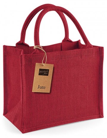 WFM Jute Mini Gift Bag W412 rood