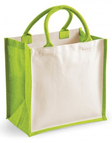 WFM Printers' Midi Jute Bag W421 appelgroen
