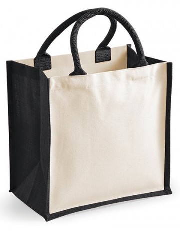 WFM Printers' Midi Jute Bag W421 zwart