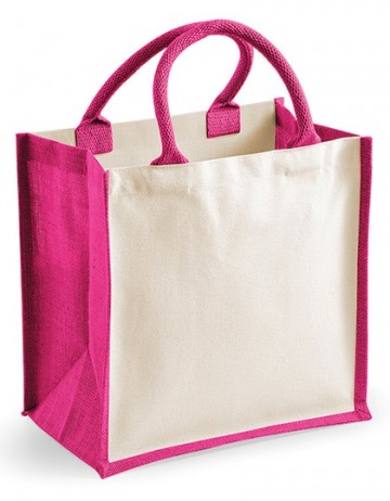 WFM Printers' Midi Jute Bag W421 fuchsia