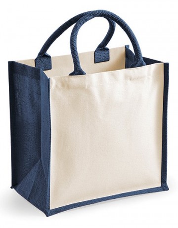 WFM Printers' Midi Jute Bag W421 marineblauw