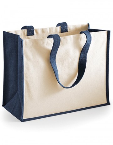 WFM Printers' Jute Classic Shopper W422 marineblauw