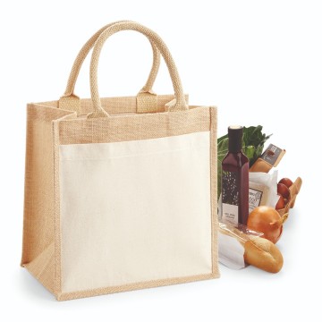 WFM Cotton Pocket Jute Midi Tote W426