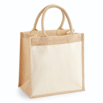 WFM Cotton Pocket Jute Midi Tote W426
