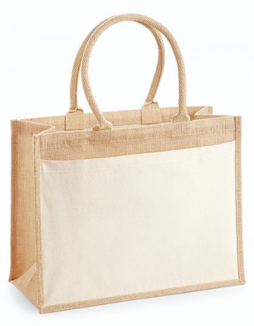 WFM Cotton Pocket Jute Shopper W427 naturel