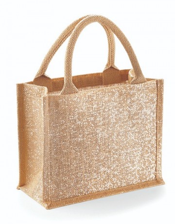 WFM Shimmer Jute Mini Gift Bag W415 naturel / goud