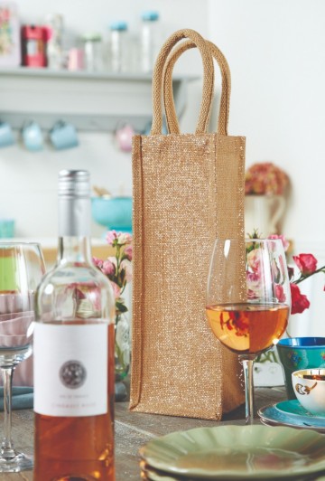 WFM Shimmer Jute Bottle Bag W433