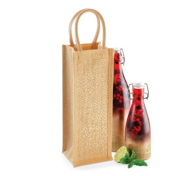 WFM Shimmer Jute Bottle Bag W433