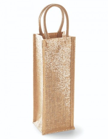 WFM Shimmer Jute Bottle Bag W433 naturel / goud