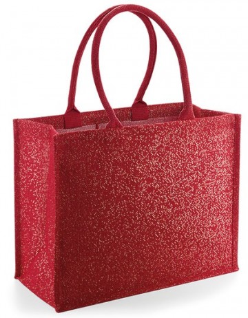 WFM Shimmer Jute Shopper W437 rood / goud