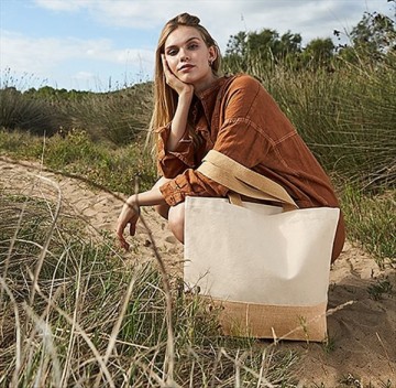 WFM Jute Base Canvas Shopper W451