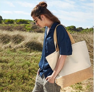 WFM Jute Base Canvas Shopper W452