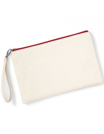 WFM Canvas Wristlet Pouch W520 naturel / rood