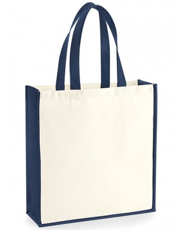 WFM Gallery Canvas Tote W600 naturel / frans marineblauw