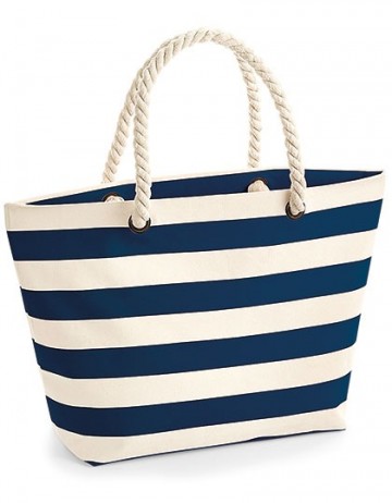 WFM Nautical Beach Bag W680 naturel / marineblauw